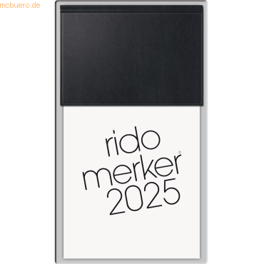 Rido Tischkalender Merker 10,8x20,1cm PP schwarz 2025 von Rido