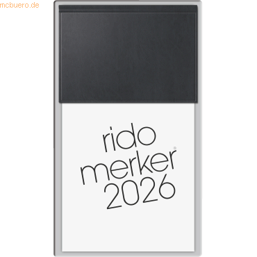 Rido Tischkalender Merker 10,8x20,1cm PP schwarz 2026 von Rido