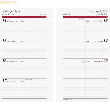 Rido Wochenkalendarium Timing Special 8,7x15,3cm 1 Woche/2 Seiten 2024 von Rido