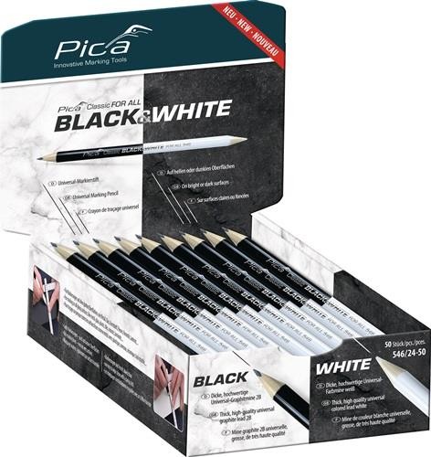 50 Stk. Pica Markierstift Classic FOR ALL Black&White L.24cm 2B beids.gespitzt 50 Stk. Pica Markierstift Classic FOR ALL Black&White L.24cm 2B beids.gespitzt von Riebensahm