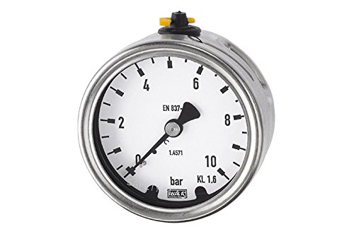 RIEGLER 101202-4085 Manometer, CrNi-Stahl, G 1/4 hinten zentrisch, 0-16,0 bar, Ø 63, 1Stk von Riegler