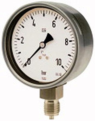 RIEGLER 102481-4007 Manometer, CrNi-Stahl, G 1/4 radial unten, 0-25,0 bar, Ø 63, 1Stk von Riegler