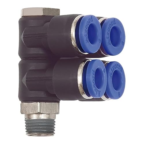 RIEGLER 109703-215.018-6 L-Mehrfachverteiler »Blaue Serie«, 4-fach, drehbar, R 1/8 a. Ø6mm, 1Stk von Riegler