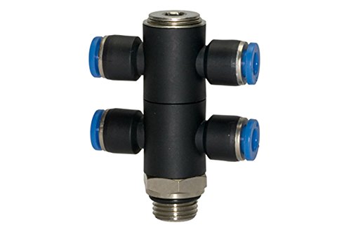 RIEGLER 109745-176.018-4 T-Mehrfachverteiler »Blaue Serie«, 4-fach, drehbar, G 1/8 a. Ø4mm, 1Stk von Riegler
