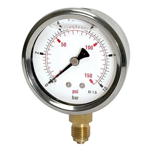 RIEGLER 116316-715-CDE Glyzerinmano »pressure line«, G 1/4 u, 0-400,0 bar/6000 psi, Ø63, 1Stk von Riegler