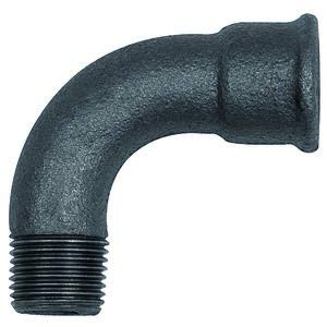RIEGLER 133578-TFB 1-20-S Bogen 1, 90°, lang, Rp 2 i., R 2 a., Temperguss schwarz, 1Stk von Riegler