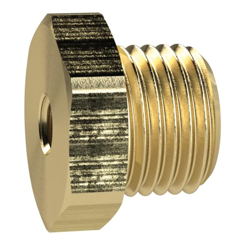 RIEGLER 134472-MS251K14M5 Reduziernippel kurz, G 1/4 a., M5 i., SW 17, Messing, 1Stk von Riegler