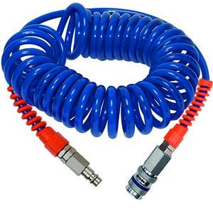 RIEGLER 144358-SP 16-600SSD Spiralschlauch-Stahlkupplung-Set, PU, Schlauch-ø 8x5, 6,0 m, 1Stk von Riegler
