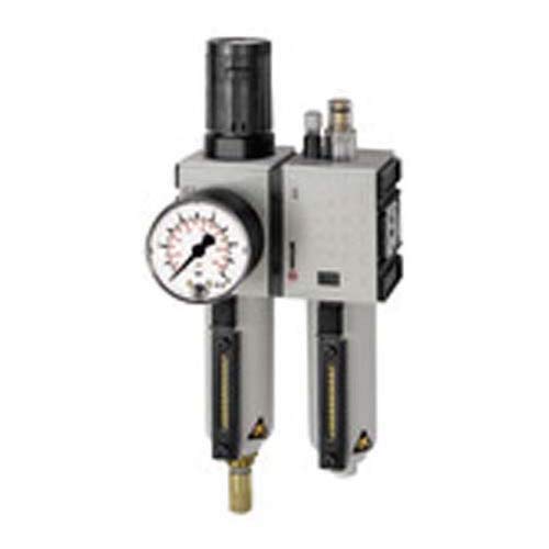 RIEGLER FU 615-M FUTURA Wartungseinheit zweiteilig mit Metallbehälter, Sichtrohr und Manometer, Vollautomatisch, Baugröße 4, 0,5-8 bar, G 3/4" von Riegler