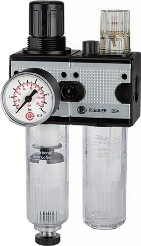 Riegler Wartungseinheit MULTIFIX Gew.G 1/4 Zoll HA BG I 2-tlg.1100l/min B.92,8mm Riegler Wartungseinheit MULTIFIX Gew.G 1/4 Zoll HA BG I 2-tlg.1100l/min B.92,8mm von Riegler