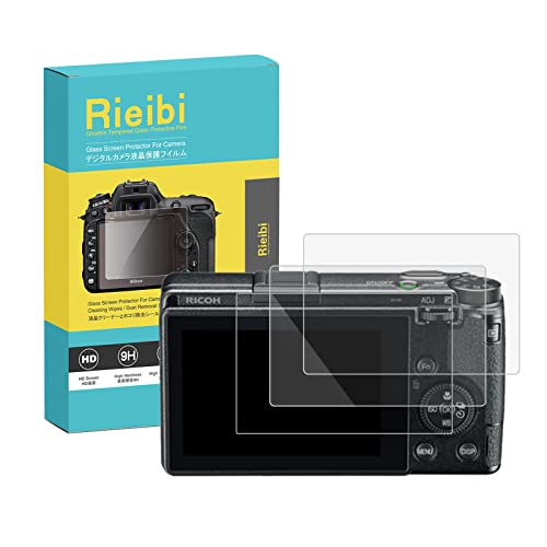 Rieibi (3 Stück) Displayschutzfolie für Ricoh GR IIIx GR3X GR III Digitalkamera, gehärtete Glasfolie für Ricoh GR III X GRIII GR3 Anti-Fingerprint Anti-Scratch von Rieibi