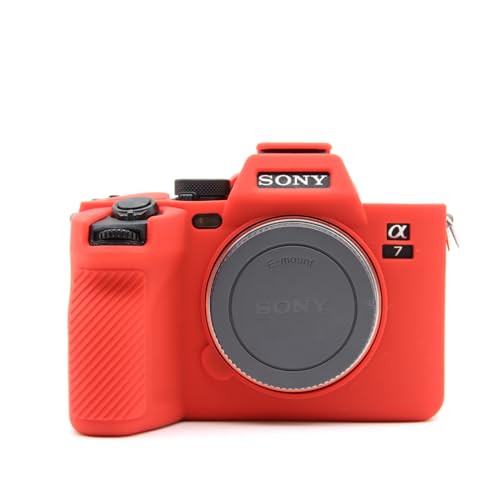 Rieibi Alpha 7 IV Kameratasche, weiche Silikon-Schutzhülle für Sony a7 IV Digitalkamera, leichte Abdeckung für Sony A7IV A7M4 - Rot von Rieibi