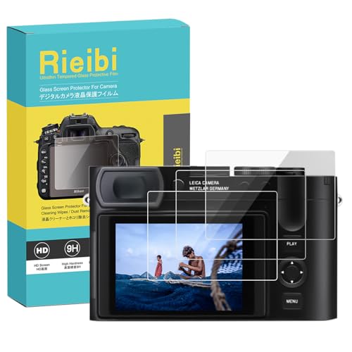 Rieibi Displayschutzfolie für Leica Q2/Q3 Digitalkamera, 0,25 mm, Härtegrad 9H, gehärtetes Glas für Leica Q2/Q3, ultraklar, Anti-Fingerabdruck, kratzfest, 3 Stück von Rieibi