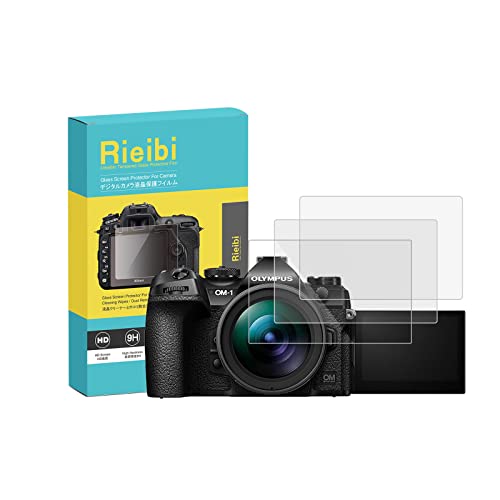 Rieibi Displayschutzfolie für Olympus OM-1 OM1 Digitalkamera, 0,25 mm, Härtegrad 9H, gehärtetes Glas, für OM System OM-1 OM1, kratzfest, 3 Stück von Rieibi