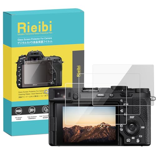 Rieibi Displayschutzfolie für Sony Alpha A7C II/ A7C II/ A7CM2/ A7C2/ A7CR Digitalkamera, 0,25 mm, Härtegrad 9H, kratzfest, gehärtetes Glas, 3 Stück von Rieibi