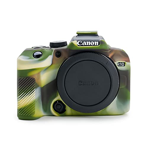 Rieibi EOS R10 Kameratasche - Silikonhülle für Canon eos R10 Digitalkamera - Schutzhülle Silikon für Canon R10 - Camouflage von Rieibi