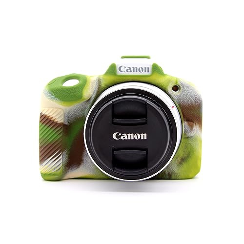 Rieibi EOS R50 Hülle, Frosted Silikon Schutzhülle für Canon EOS R50 EOSR50 Kamera, Leichte EOS R50 Kameratasche - Camouflage von Rieibi