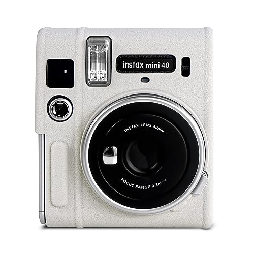Rieibi Mini 40 Hülle - Silikon Schutzhülle für Fuji Mini 40 Sofortbildkamera - Weich Gummi Leicht Tasche für Fujifilm 40 - Weiß von Rieibi