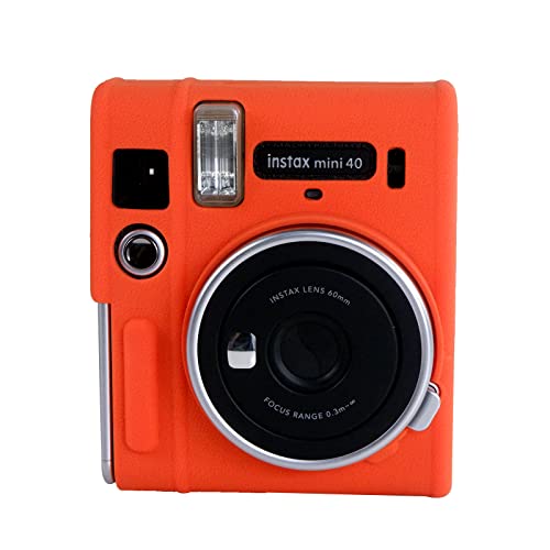 Rieibi Mini 40 Hülle - Silikon Schutzhülle für Fuji Mini 40 Sofortbildkamera - Weiche Gummi Leichte Tasche für Fujifilm 40 - Orange von Rieibi