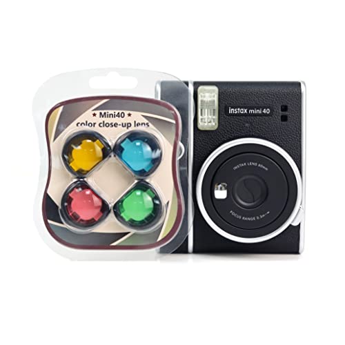 Rieibi Mini 40 Objektivfilter, 4 Farben, Nahlinsenfilter, kompatibel mit Fujifilm Instax Mini 40 Sofortbildkamera, Mini 40 Kameraobjektiv-Zubehör von Rieibi