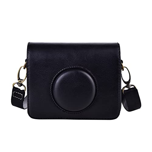 Rieibi Mini EVO Kameratasche, Retro PU Leder Hülle Schutzhülle für Fujifilm Fuji Instax Mini EVO Sofortbildkamera mit abnehmbarem Schultergurt von Rieibi