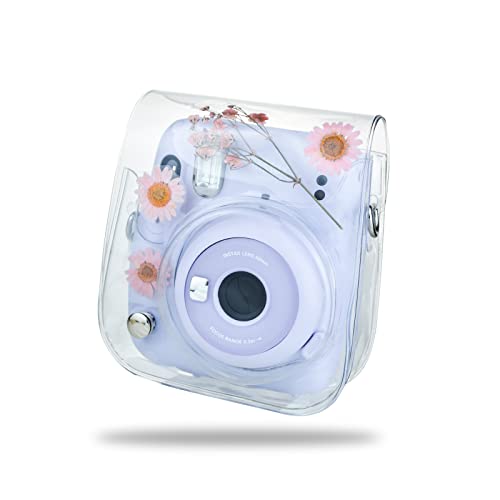 Rieibi Tasche für Fuji Mini 12, Hülle Tasche für Fujifilm Mini 12/ Mini11/ Mini 9/ Mini 40 Sofortbildkamera, Transparent Hart PVC Kameratasche Schutzhülle von Rieibi
