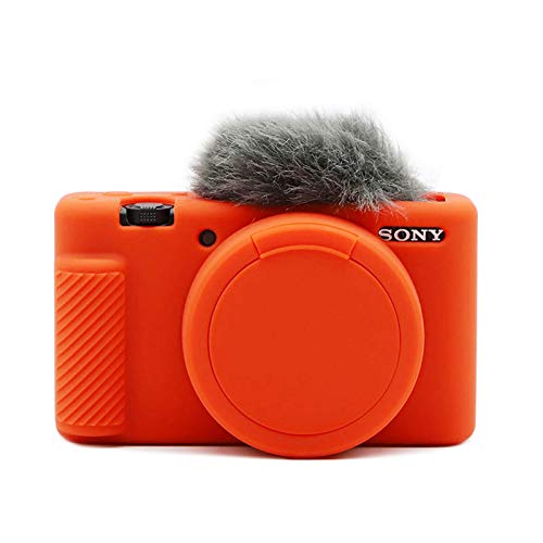 Rieibi ZV-1 Hülle, Weich Silikon Schutzhülle für Sony ZV-1 ZV1 Digitalkamera, Leichte ZV1 Kameratasche - Orange von Rieibi