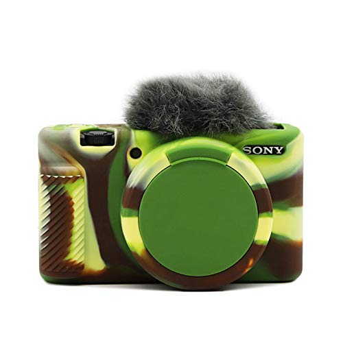 Rieibi ZV-1 Hülle, Weich Silikon Schutzhülle für Sony ZV-1 ZV1 Digitalkamera Leichte ZV1 Kameratasche - Camouflage von Rieibi