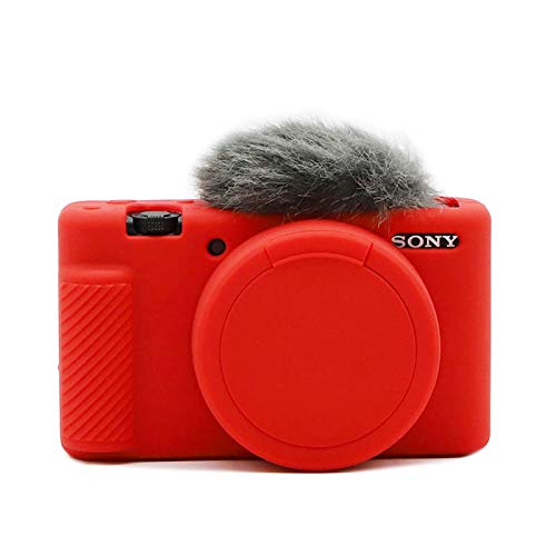 Rieibi ZV-1 Hülle, Weich Silikon Schutzhülle für Sony ZV-1 ZV1 Digitalkamera Leichte ZV1 Kameratasche - Rot von Rieibi