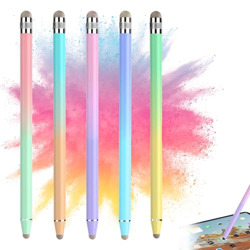 5Er-Pack Tablet Stift für Alle Tablets Stift für Tablet Handy Stift Touchscreen Stift Stift für Handy mit 6,4 mm/4,5 mm Silberfaserspitze Kompatibel mit Allen Smartphones und Smartwatches von Rienan