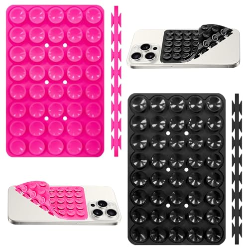 Rienan 2 Stücke Saugnapf Handy, Handy Saugnapf,Handy Saugnapf Halterung Silikon Saugnapf Handyhalter Freisprech Handyzubehör Selbstklebende Handyhülle Mit Saugnapf Verfügbar für iPhone und Android von Rienan