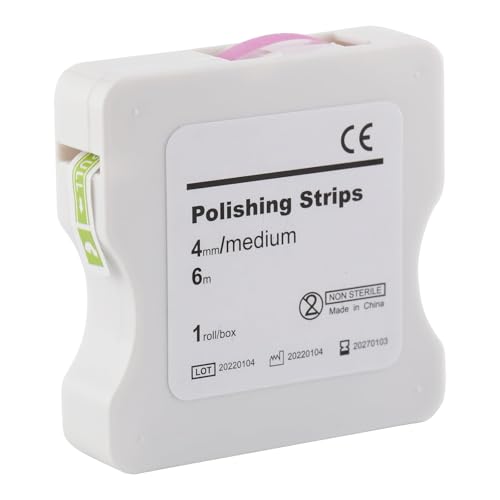Zahn Schleifpapier,Tragbar Zahnschleifpapier 4mm Breite 6m/Rollen/Box Polierstreifen Zahnzwischenräume Zahnschleifpapier Interdental Schleifwerkzeuge zum Polieren von Zähnen (Rosa) von Rienan