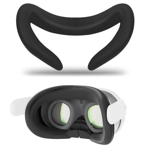 Rierousy Gesichtsabdeckung aus Silikon für Quest 3, Quest 3 Zubehör Kompatibel mit VR Brille Meta Quest 3, Augenmaske Schweißfest Kompatibel für Quest 3 Face Cover von Rierousy