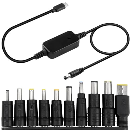 PD zu DC Adapter Kabel, Typec-Stecker Auf Dc5521-Stecker, Einstellbare Tastenspannung 5 V/9 V12 V/15 V/20 V mit 10 Multifunktionalen Adaptersteckern Geeignet für Modem-Router, Laptops, Etc PD zu DC Adapter Kabel, Typec-Stecker Auf Dc5521-Stecker, Einstellbare Tastenspannung 5 V/9 V12 V/15 V/20 V mit 10 Multifunktionalen Adaptersteckern Geeignet für Modem-Router, Laptops, Etc von Rierousy