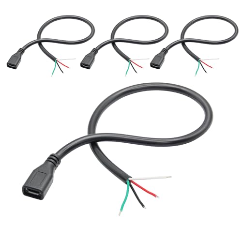 4Pcs Micro USB Buchse zu 4 Pin Bare Wire 11inch, Micro USB Buchse Stecker 5V/3A 4 Pin Pigtail Wire Open End Strom und Daten Kabel, für Micro USB Geräte Installiert oder Ersatz Reparatur DIY Kabel 4Pcs Micro USB Buchse zu 4 Pin Bare Wire 11inch, Micro USB Buchse Stecker 5V/3A 4 Pin Pigtail Wire Open End Strom und Daten Kabel, für Micro USB Geräte Installiert oder Ersatz Reparatur DIY Kabel von Riertostng
