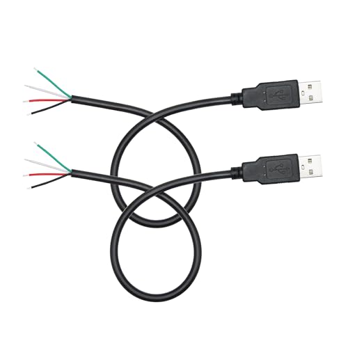 Kurzer USB A Stecker auf 4 Pin Blankes Kabel 11inch, 22AWG 5V/3A USB A Stecker 4 Pin Pigtail Kabel mit offenem Ende Strom und Daten, für USB Typ A Geräte Installiert oder Ersatz Reparatur DIY Kabel von Riertostng