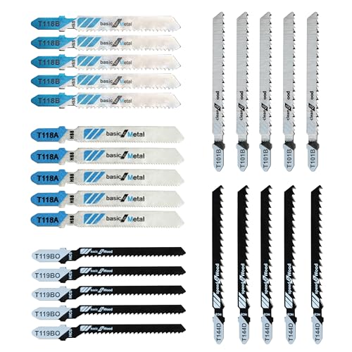 T5002 T-ank Stichsägeblatt-Set für Bosch Stichsäge, Mehrzweck-Stichsägeblätter zum Schneiden von Holz und Metall, 25 Stück T5002 T-ank Stichsägeblatt-Set für Bosch Stichsäge, Mehrzweck-Stichsägeblätter zum Schneiden von Holz und Metall, 25 Stück von Rifatrio