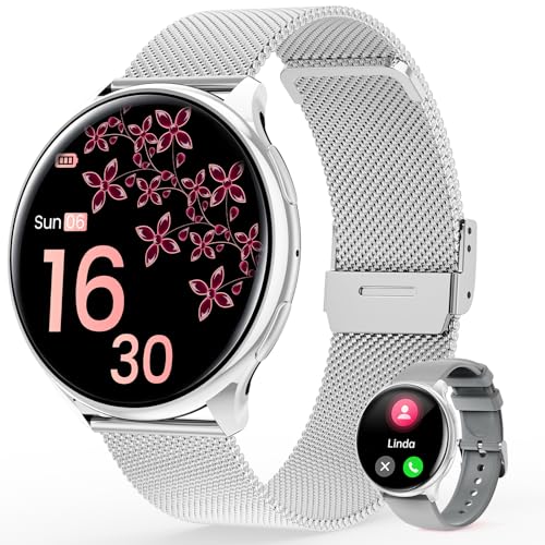 RifePhi Smartwatch für Damen: 1,39'' Fitness Tracker mit SpO2, Schlafanalyse & Zyklus-Tracker, 110+ Sportarten, IP68 wasserdicht, Anrufe & Benachrichtigungen (Android/iOS) von RifePhi