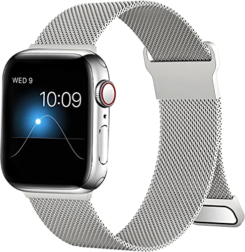 Rifyta Armband für Apple Watch 42mm 44mm 45mm, Armband für Apple Watch Se 44mm, Edelstahl Metall Ersatzarmband mit Verbesserter Magnet für iWatch Series 7 SE 6 5 4 3 2 1 Damen/ Herren von Rifyta