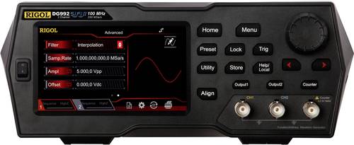 Rigol DG992 Funktionsgenerator netzbetrieben 100MHz (max) 2-Kanal Arbiträr, Dreieck, Puls, Rechteck von Rigol