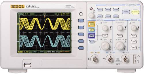 Rigol DS1102E Digital-Oszilloskop 100MHz 2-Kanal 500 MSa/s 512 kpts 8 Bit Digital-Speicher (DSO) 1St von Rigol