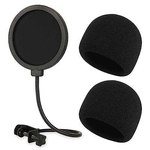 Rigych Mikrofon Popschutz mit Schaumstoff Windschutz Mikrofon, Professional Mikrofon Pop Filter und Windshield für Razer Seiren V2 Pro Mic von Rigych