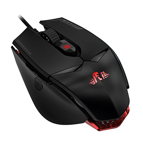 Rii Gaming M01 Laser - Programmierbare Gaming Maus, 12.000 DPI, 16.8 Millionen Farben LED Hintergrundbeleuchtung, professionell, verkabelt von Rii