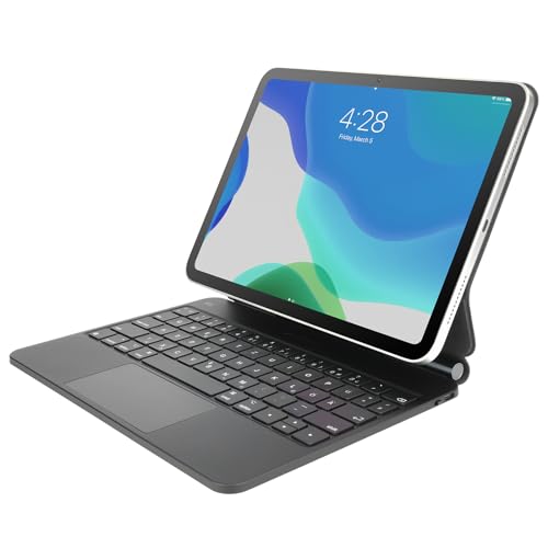 Rii Hülle mit Tastatur für ipad 10th Generation 10.9Zoll 2022, ipad Tastatur Hülle mit Magnetischer Ständer, Multi-Touch Trackpad und Weiße Beleuchtete, Ultra Slim, QWERTZ-Layout, Schwarz. von Rii