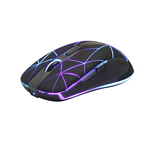 Rii Maus Kabellos, 2.4G Funkmaus PC Maus Laptop Maus Wireless Optische Maus mit USB Nano Empfänger, 7 LED Beleuchtete Maus für Windows/Mac/Linux, Office Home, Schwarz von Rii