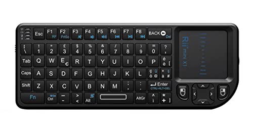 Rii Mini X1 Wireless (italienisches Layout) - Mini-Tastatur mit Touchpad für Smart-TV, Mini-PC, HTPC, Konsole, Computer von Rii