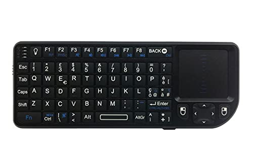 Rii Mini X2 Wireless + Bluetooth (italienisches Layout) - Mini-Tastatur mit Hintergrundbeleuchtung, mit Touchpad, kompatibel mit Smart TV, TV Box, Tablet, Smartphone, Konsole, PC, Fire TV, Raspberry von Rii