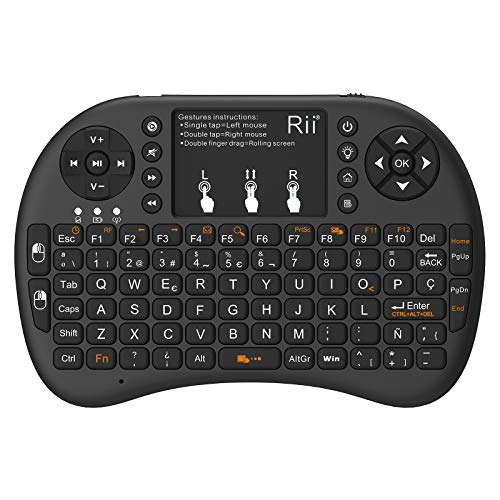 Rii Mini i8+ Wireless (Spanisch QWERTY) - Mini Tastatur mit Touchpad von Rii