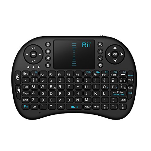 Rii Mini i8 Wireless (ITALIENISCHES Layout) - Ergonomische Mini-Tastatur mit Touchpad-Maus für Smart TV, Mini PC, HTPC, Konsole, Computer von Rii