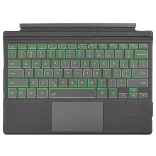 Rii Surface Pro 7 Tastatur, Bluetooth 5.2, 7-farbige Hintergrundbeleuchtung, kompatibel mit Surface Pro 7 Plus/7/6/5/4/3, Grau von Rii